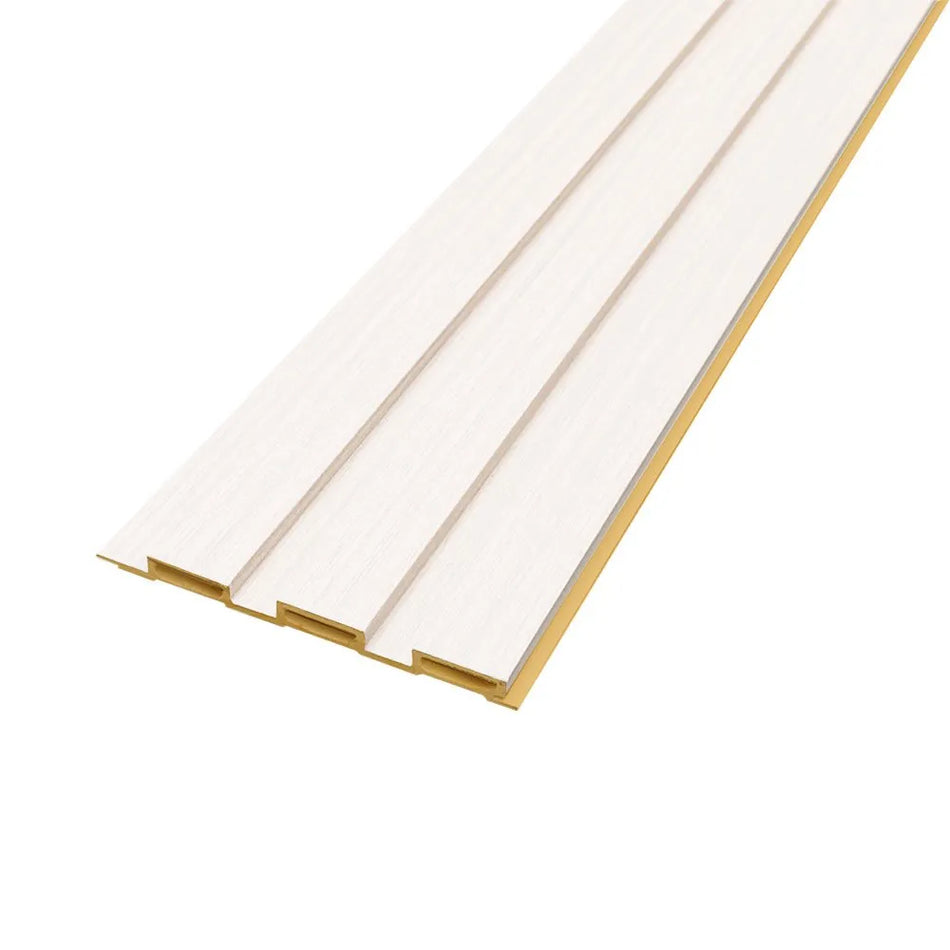 Thermo Slat Wall Panel – Charcoal White PVC | 2.6m Decorative Vertical Slat Panel