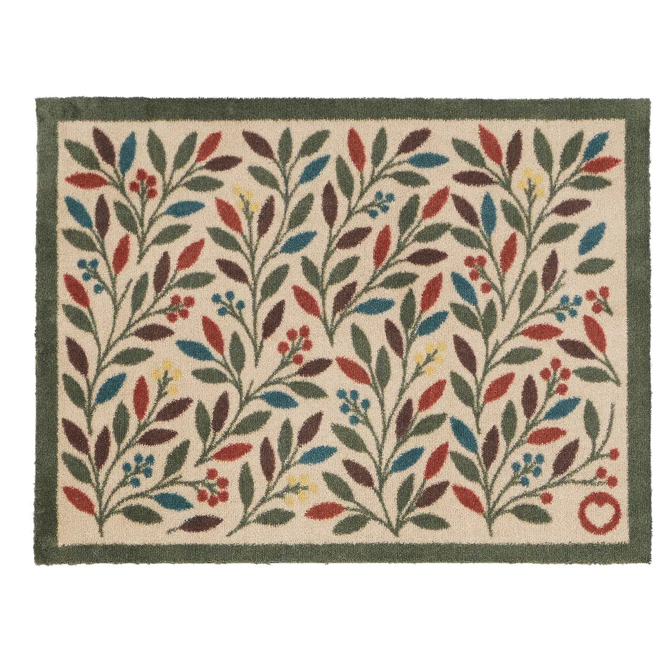 Hug Rug Olive Branch mat full view on floor