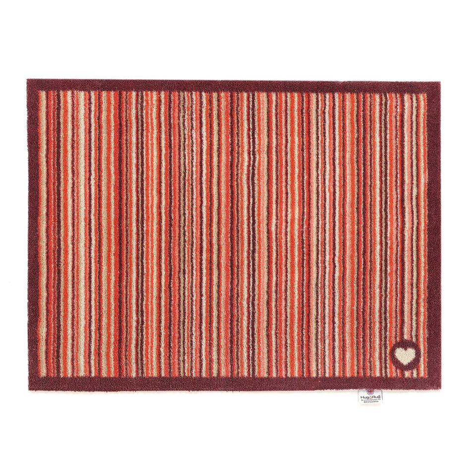 Hug Rug Multi Stripe Red eco doormat full view