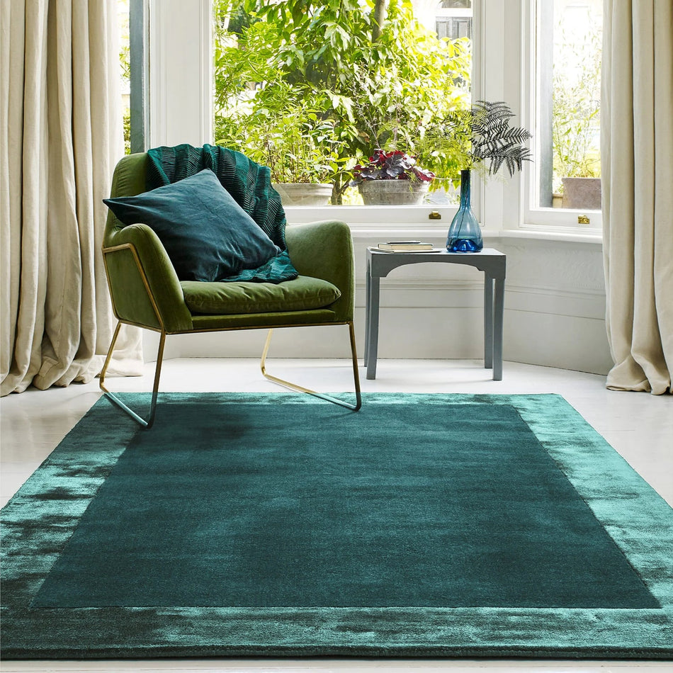 Asiatic Ascot Aqua Blue Wool & Viscose Rug