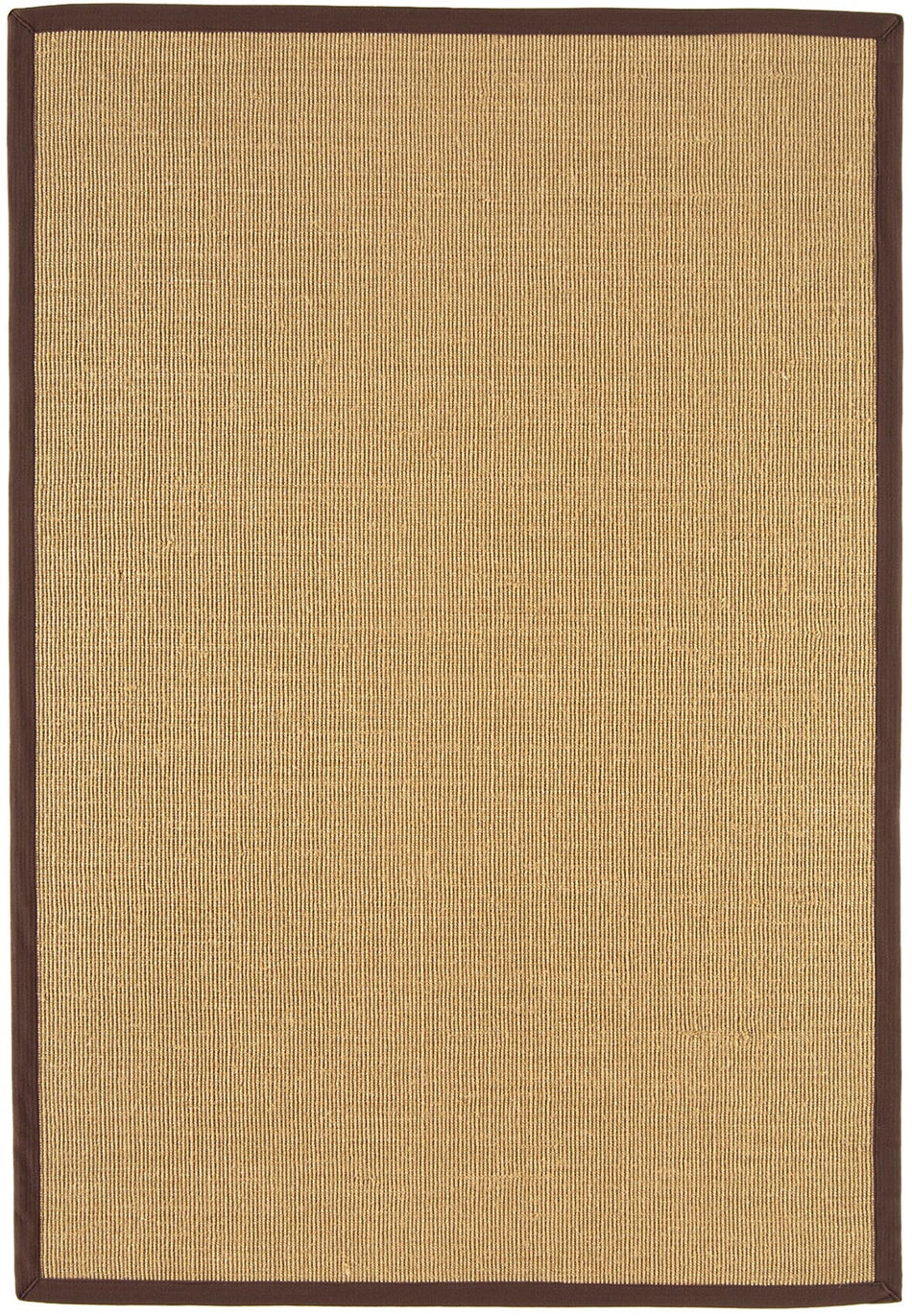 Sisal linen rug with chocolate brown border