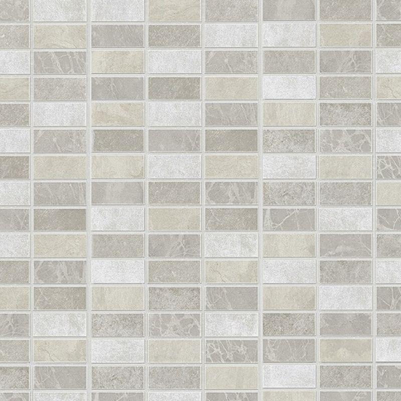 mosaic-style bathroom cladding with marble finish
