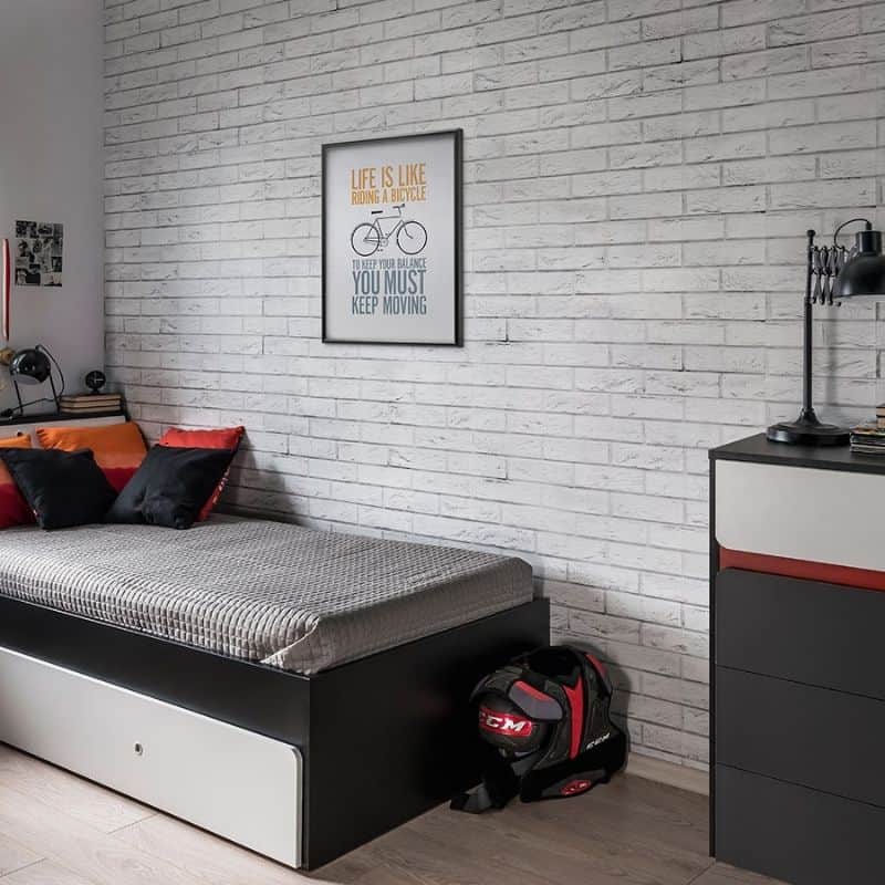 Vox Motivo Loft Brick Wall Panels installed as a feature wall – Perfect for living rooms, kitchens, and commercial spaces