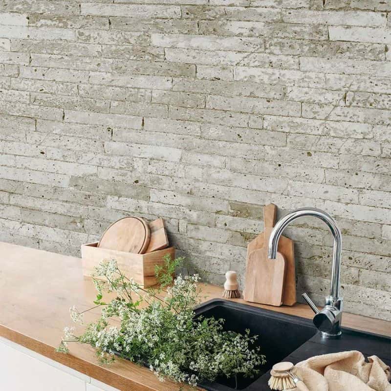 Vox Vilo Vintage Brick Panels installed as a feature wall – Perfect for kitchens, living rooms, and retail spaces