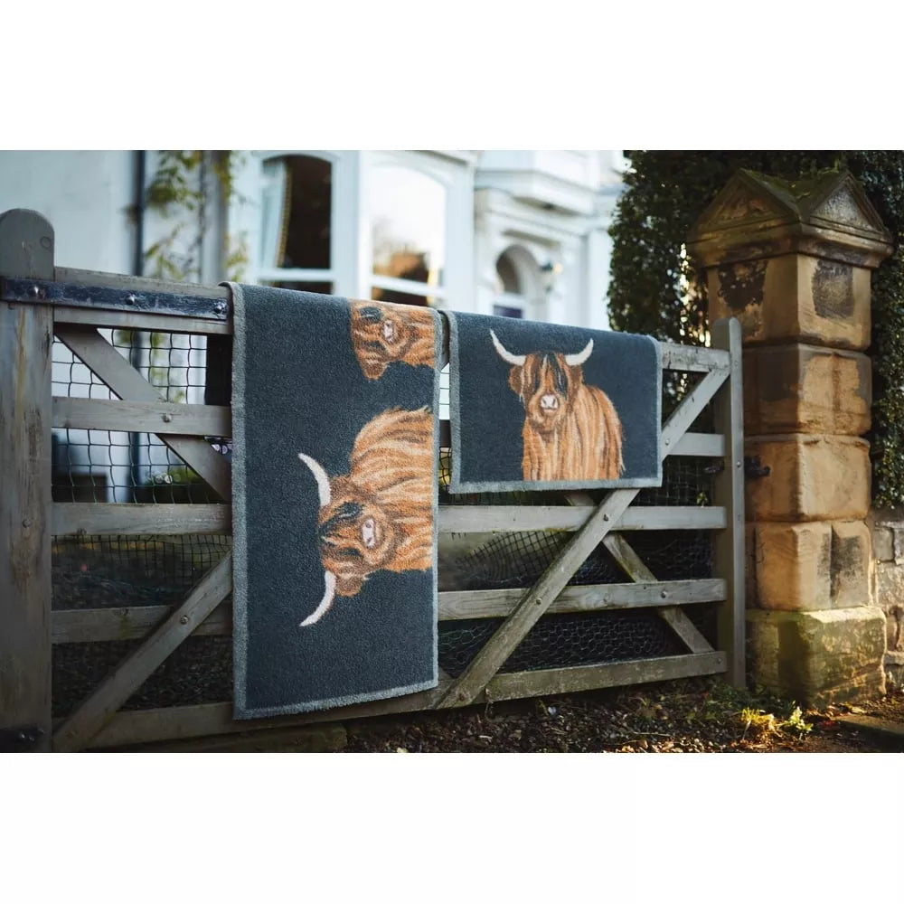 Hug Rug Highland Cow mat – Eco-Friendly, Washable Doormat