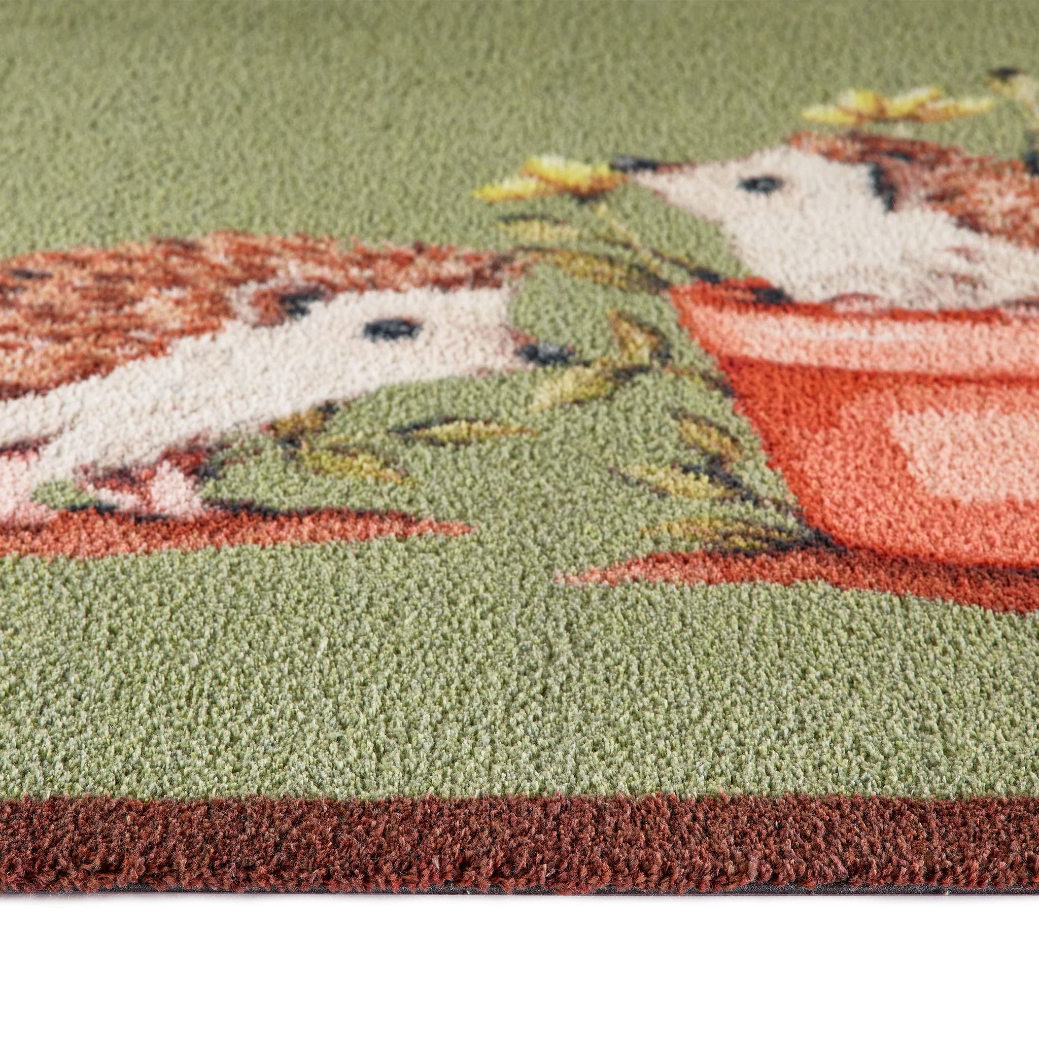 Close-up of Hug Rug Hedgehog Friends' non-slip backing

