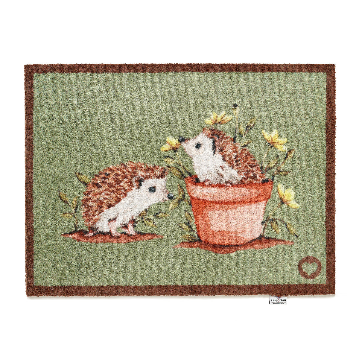 Hug Rug Hedgehog Friends Doormat with hedgehog design

