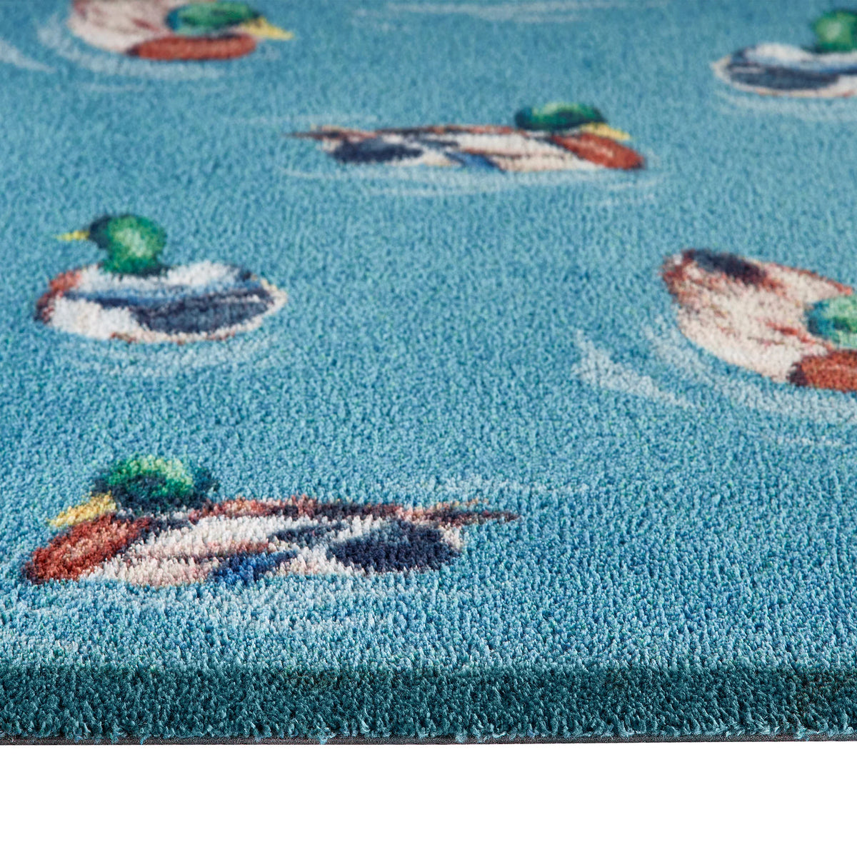 Close-up of Hug Rug duck design and texture