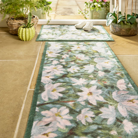 Eco-friendly doormat with lily pads and ducks with runner

