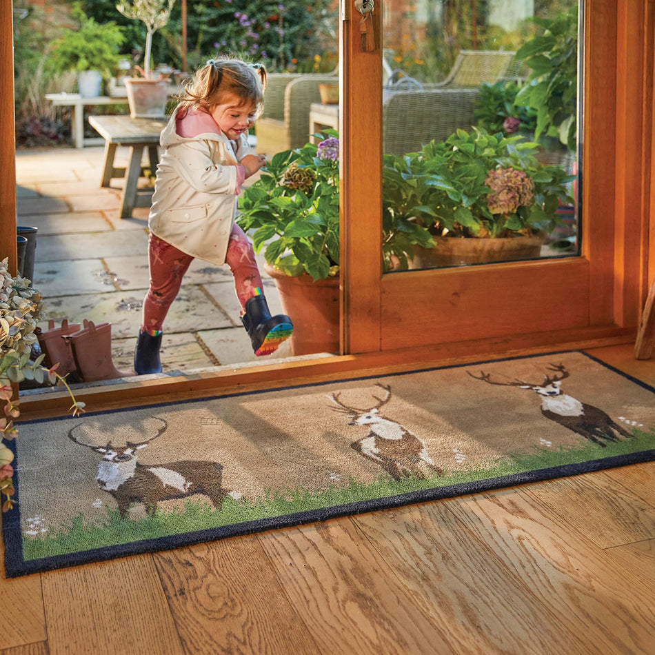Close-up of Hug Rug Deer 1's non-slip backing


