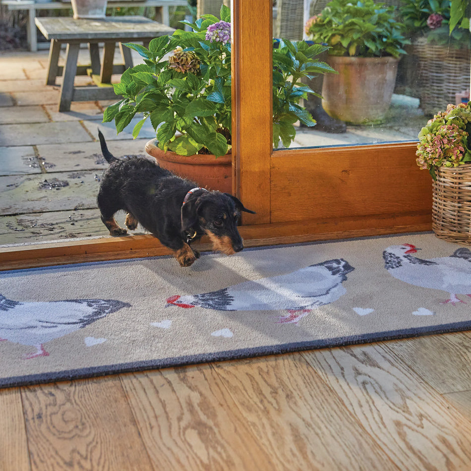 eco-friendly washable doormat chicken design

