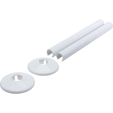 Talon Snappit White Pipe Cover & Collar 200mm – 15mm Radiator Pipe Trim Kit for a Clean, Professional Finish