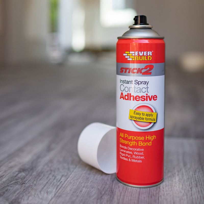 Stick2 Contact Adhesive applied on laminate sheet – Perfect for worktops, veneers, and decorative surfaces