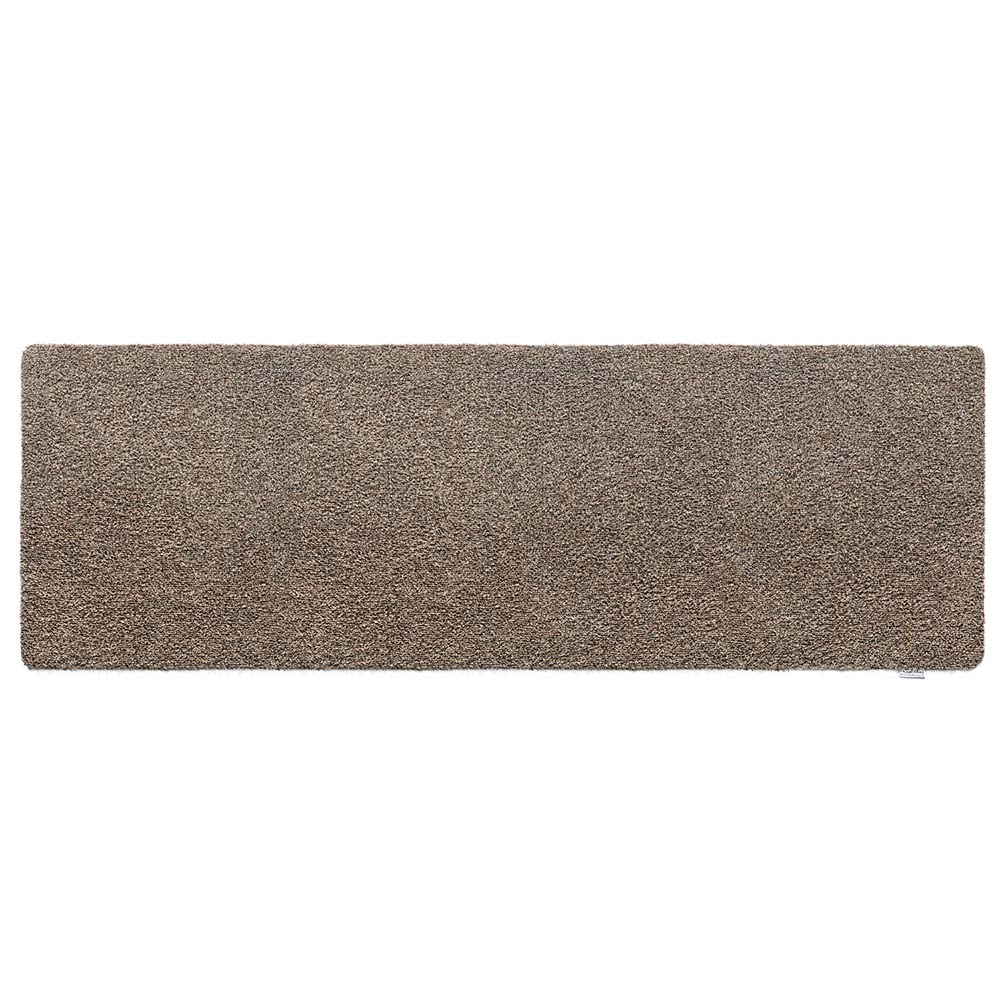 Rectangular runner brown doormat on a white background