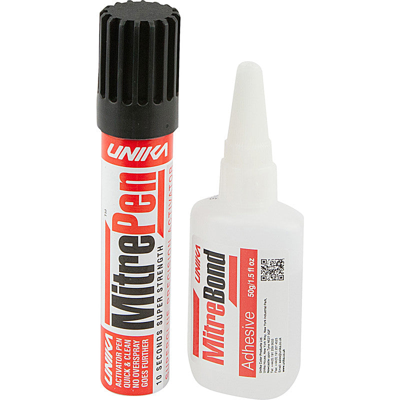 Unika MitrePen Rapid Activator & MitreBond Adhesive 50g