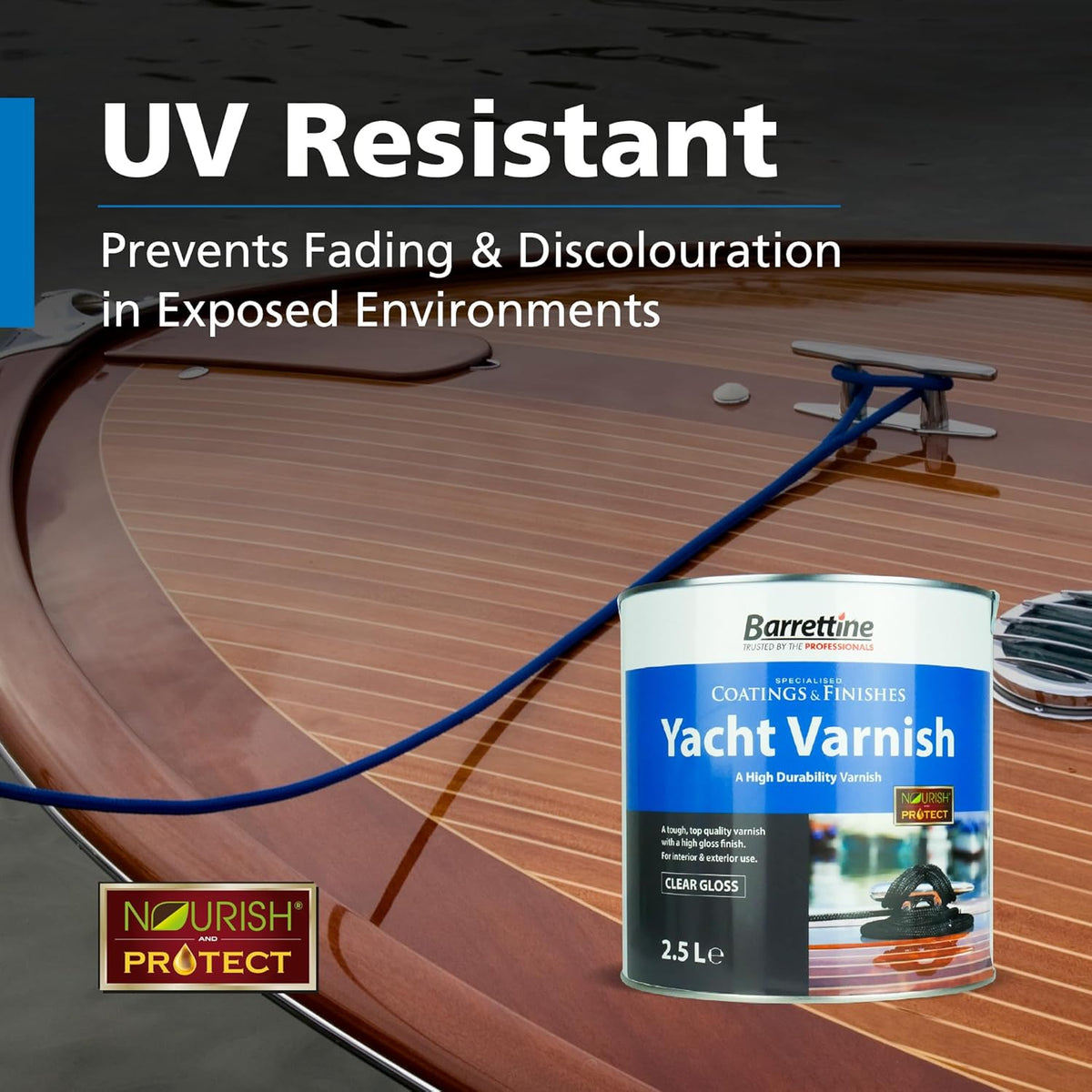 Yacht wood trim with a polished varnish finish