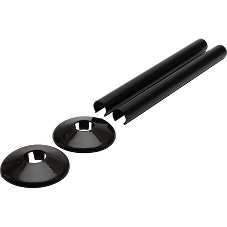 Talon Snappit Black Pipe Cover & Collar 200mm – 15mm Radiator Pipe Trim Kit for a Modern, Professional Finish