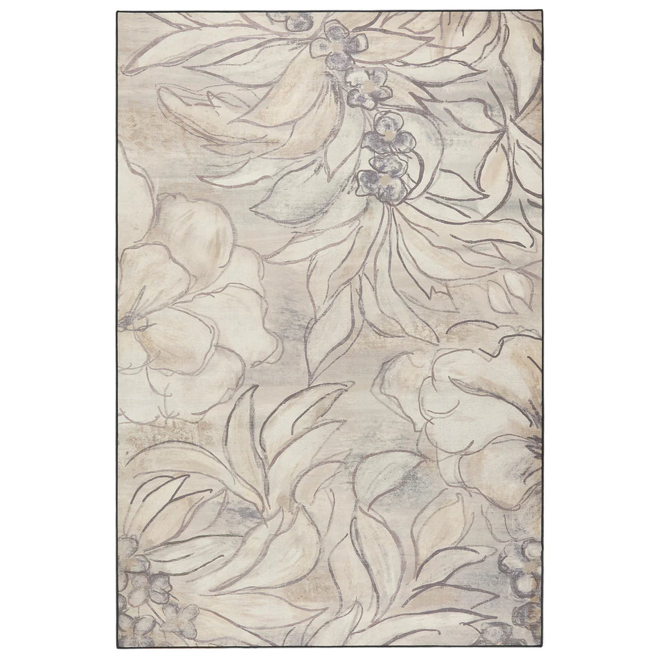 Hug Rug Art Floral Eco Washable Rug with abstract florals

