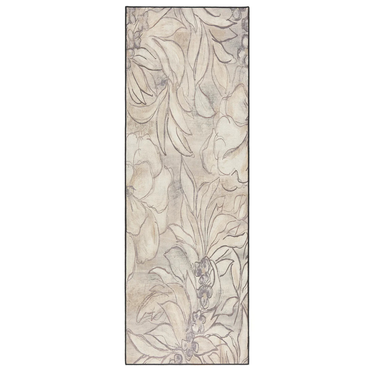 Hug Rug Art Floral Eco Washable Rug runner with abstract florals