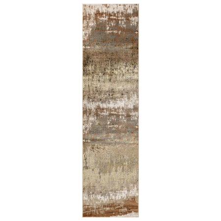Aurora Dune Metallic Runner Rug AU01 full view of runner