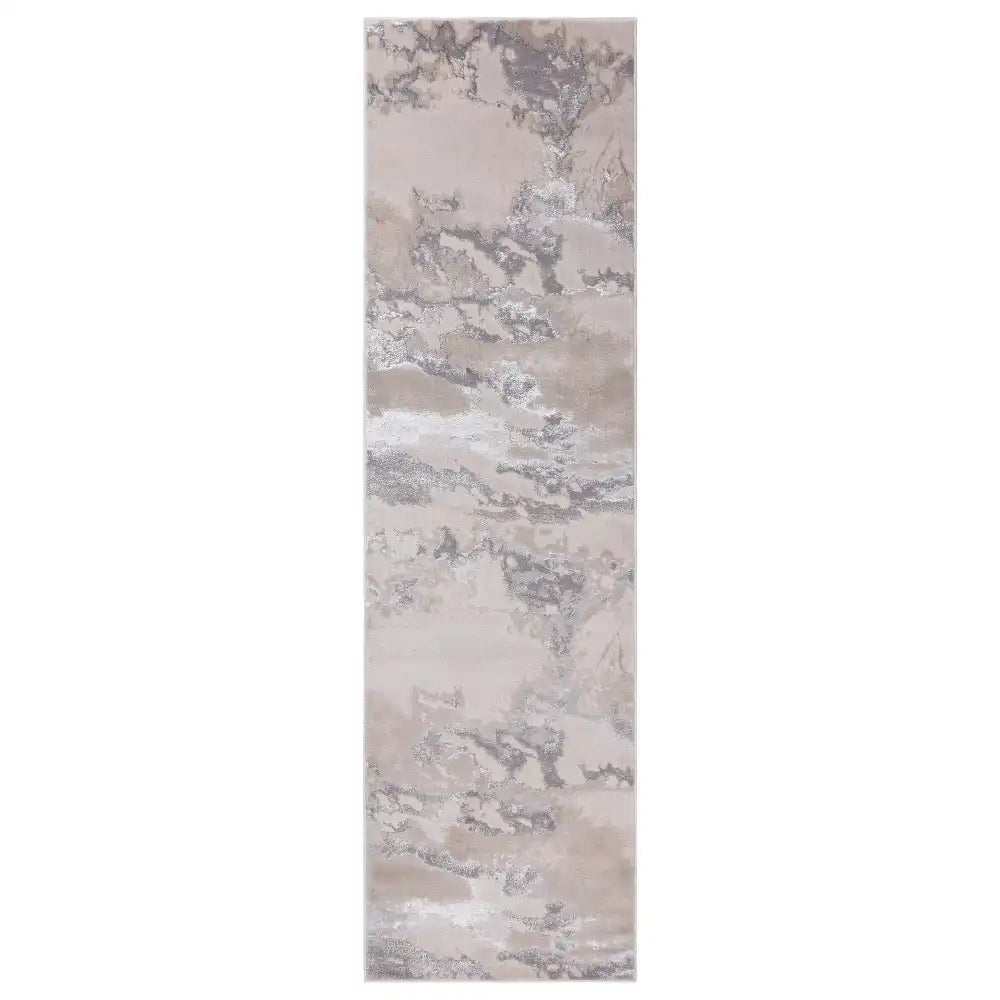 Aurora Cloud Metallic Runner Rug AU02 full view

