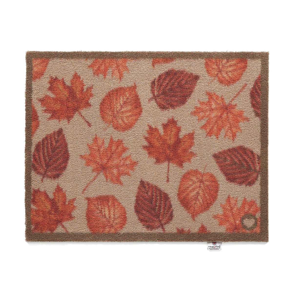 Autumn-themed Hug Rug with orange and brown leaf patterns

