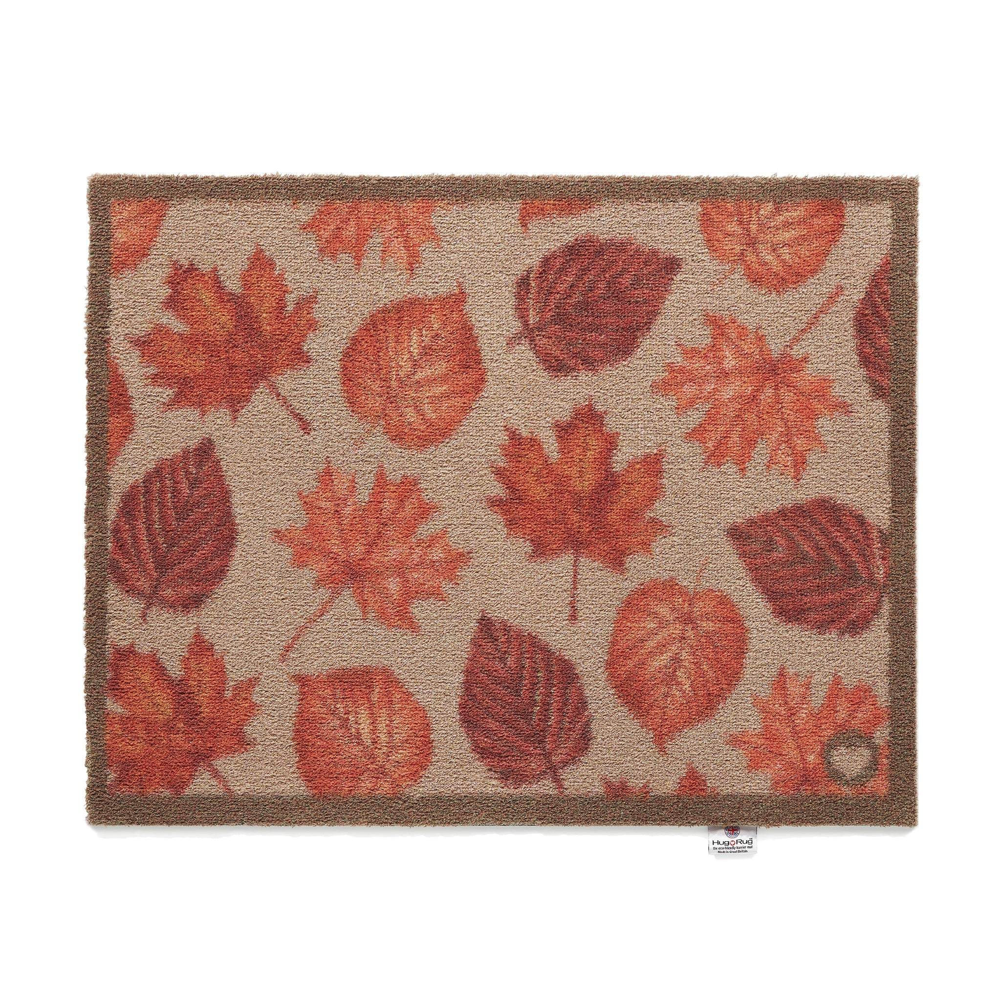 Autumn-themed Hug Rug with orange and brown leaf patterns

