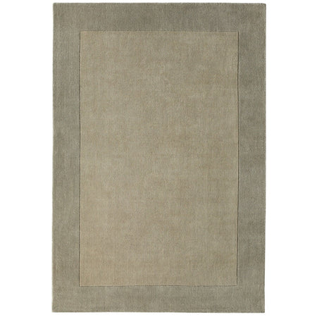 Hand loom woven 100% wool rug with soft taupe border
