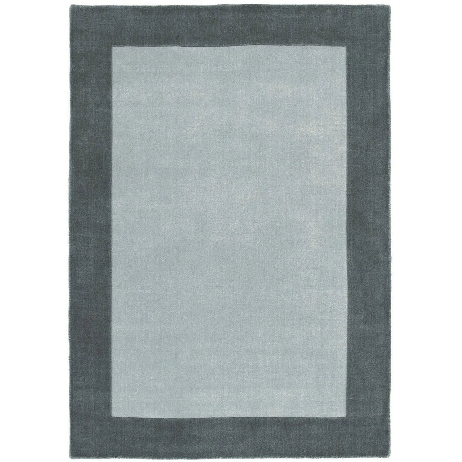 Origins Borders Grey Rug – 100% Wool Hand Loom Woven Rug
