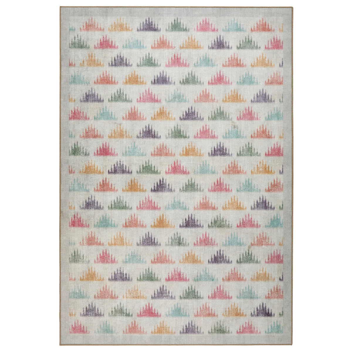 Bretton Multi Eco Washable Rug with colourful triangles

