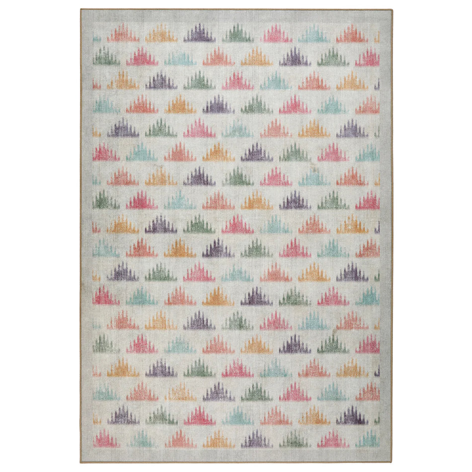 Bretton Multi Eco Washable Rug with colourful triangles

