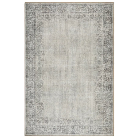Brocade Border Eco Washable Rug with ornate floral frame

