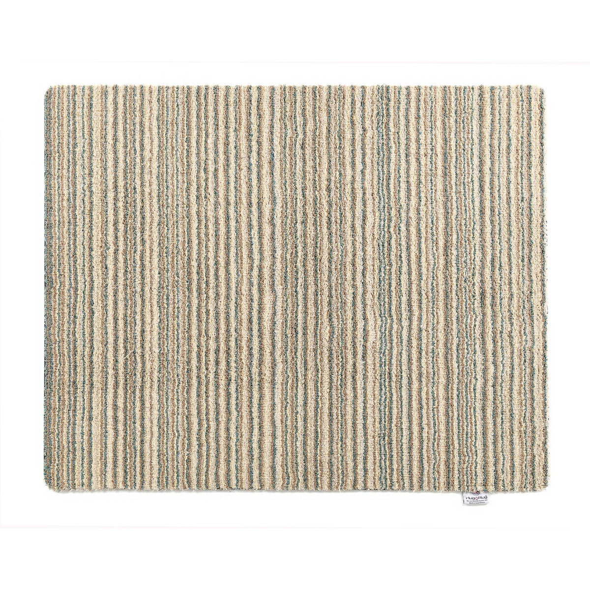 Rectangular doormat with striped pattern on a white background