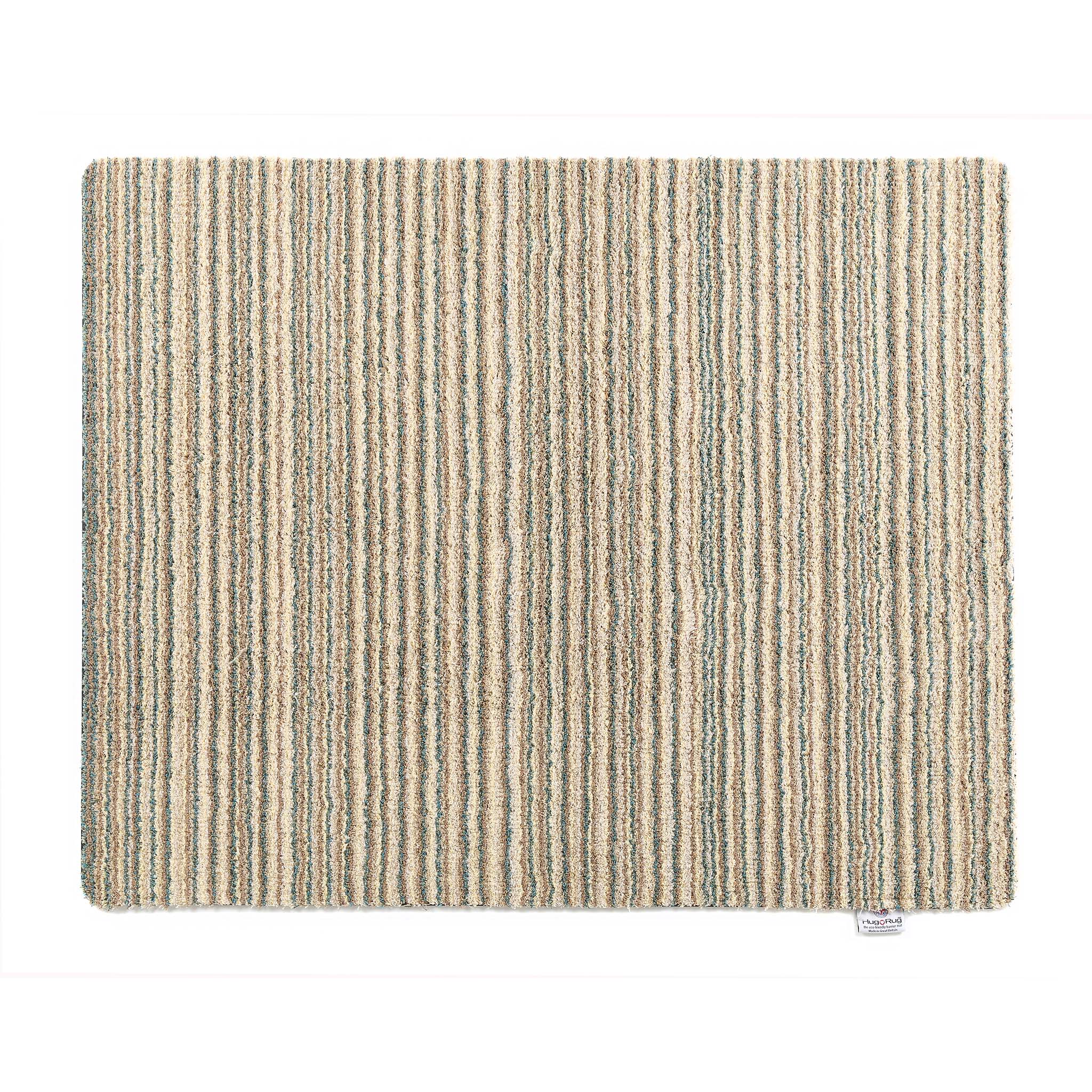 Rectangular doormat with striped pattern on a white background