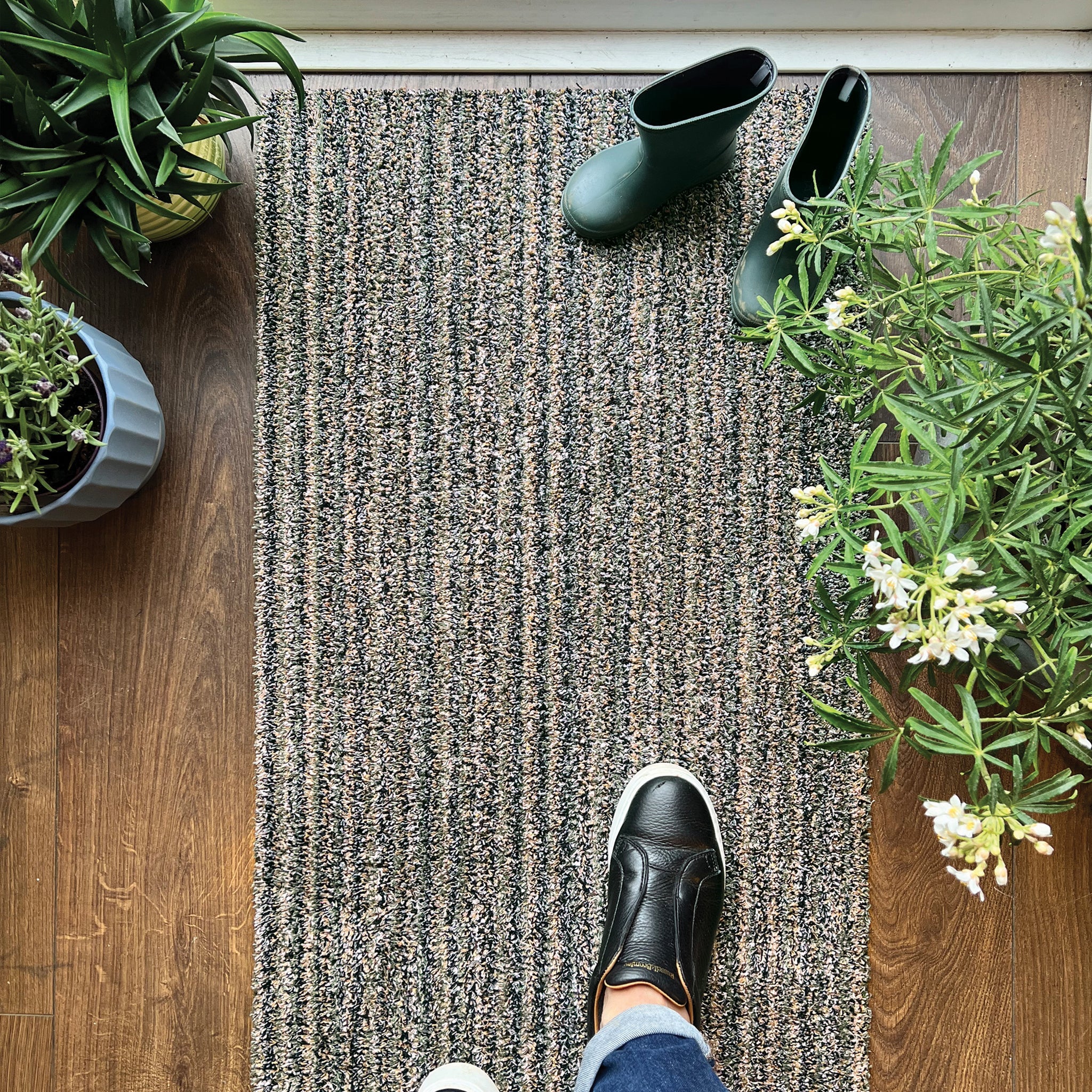 UK-made Hug Rug with sage green design

