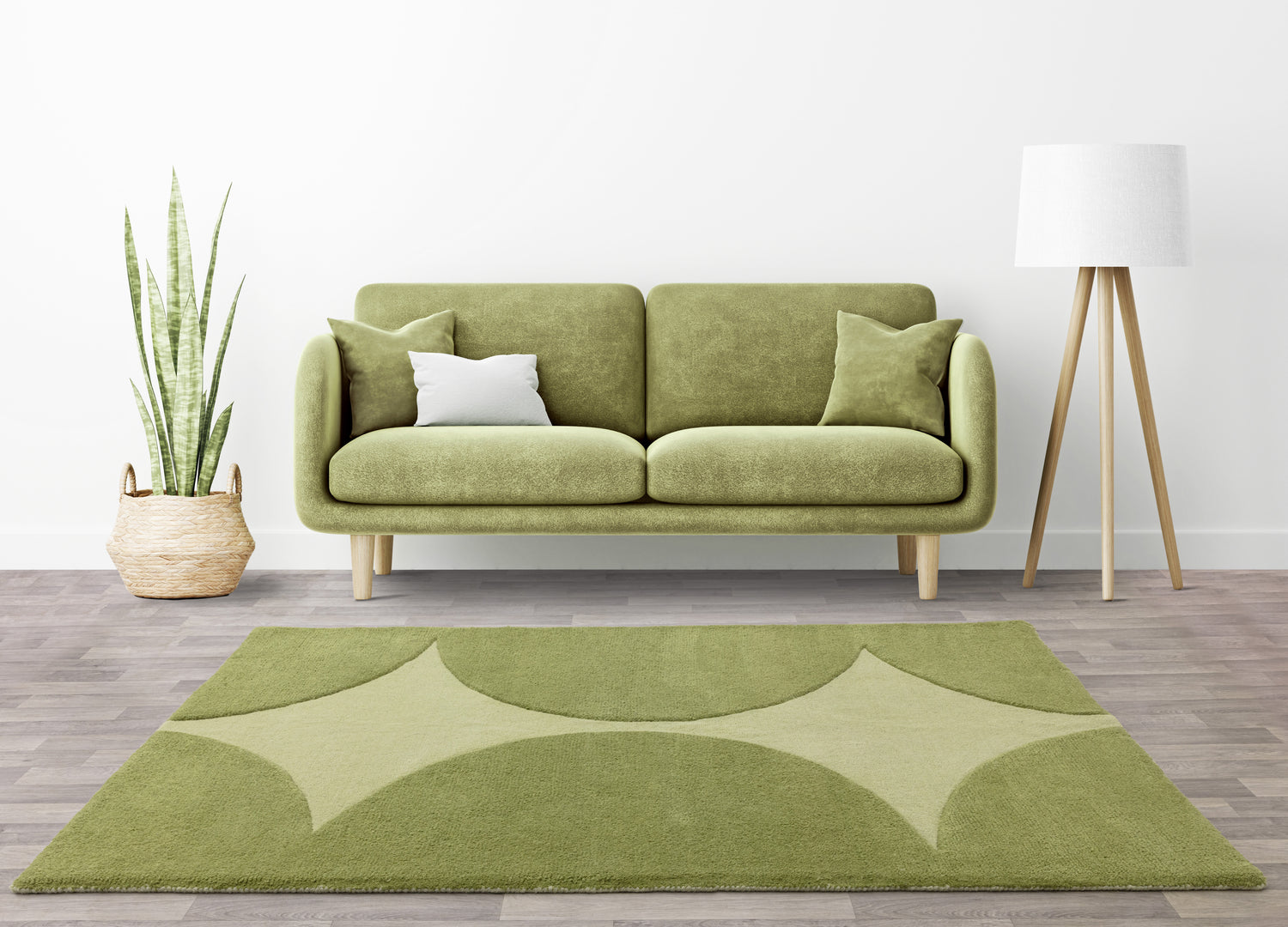 canvas Wool living room rug with artistic pattern