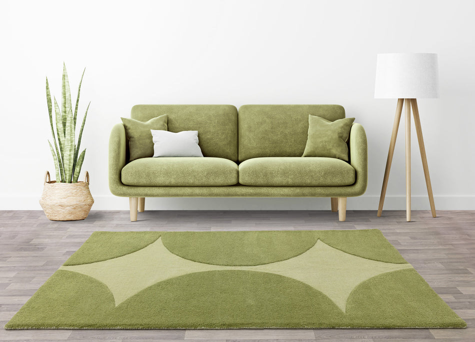canvas Wool living room rug with artistic pattern