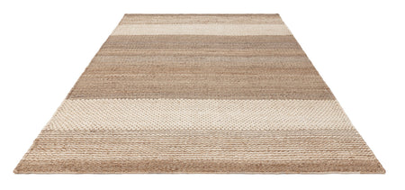Soft ivory and jute texture rug

