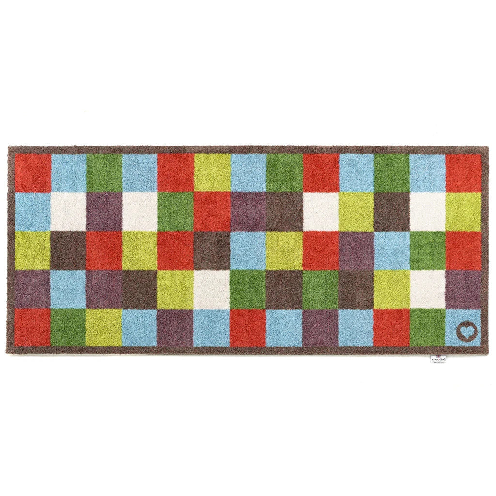 Modern Check 10 runner multicoloured square design