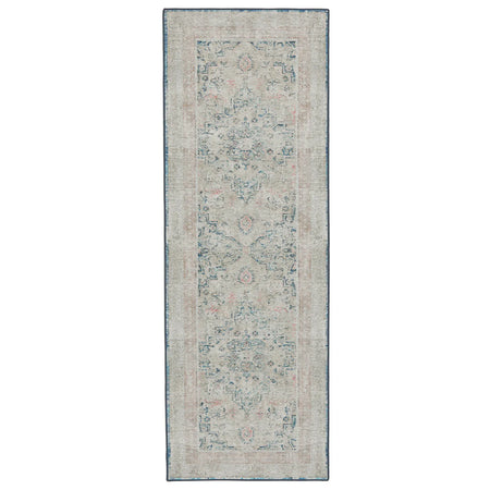 Hug Rug Classical Blue rug runner with Persian medallion design

