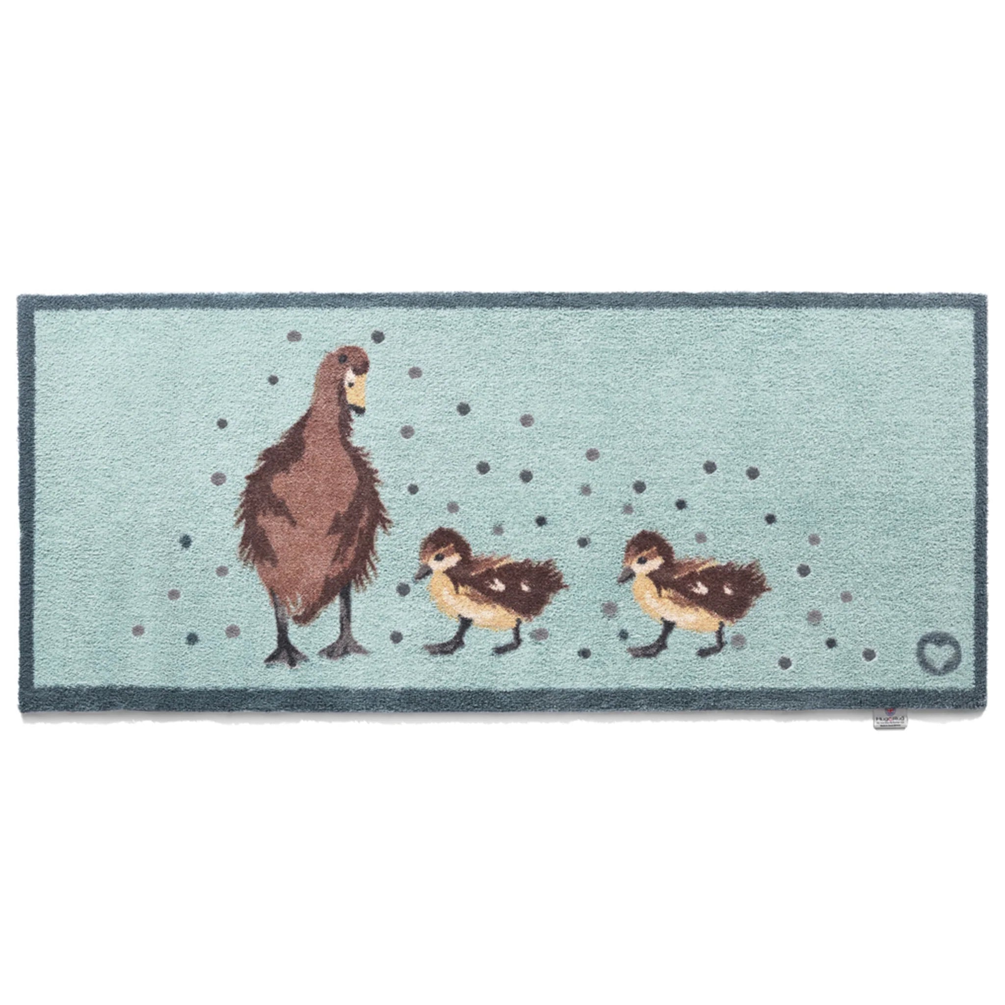front entrance doormat with blue duck design

