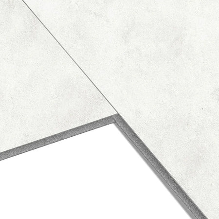 Dumawall+ Cloudy White panels installed in a bathroom – Grout-free, waterproof white stone-effect cladding
