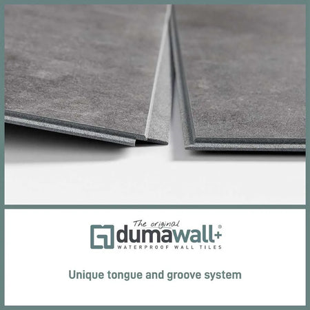 Dumawall+ is waterproof tongue-and-groove wall cladding. The wall tiles are made from completely solid, UV-resistant panels