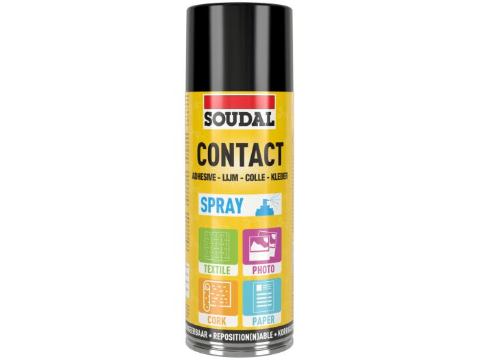 Soudal Contact Spray Adhesive 300ml – High-Strength Multi-Purpose Spray Glue for Carpets, Fabrics, Wood, Foam, and Metal