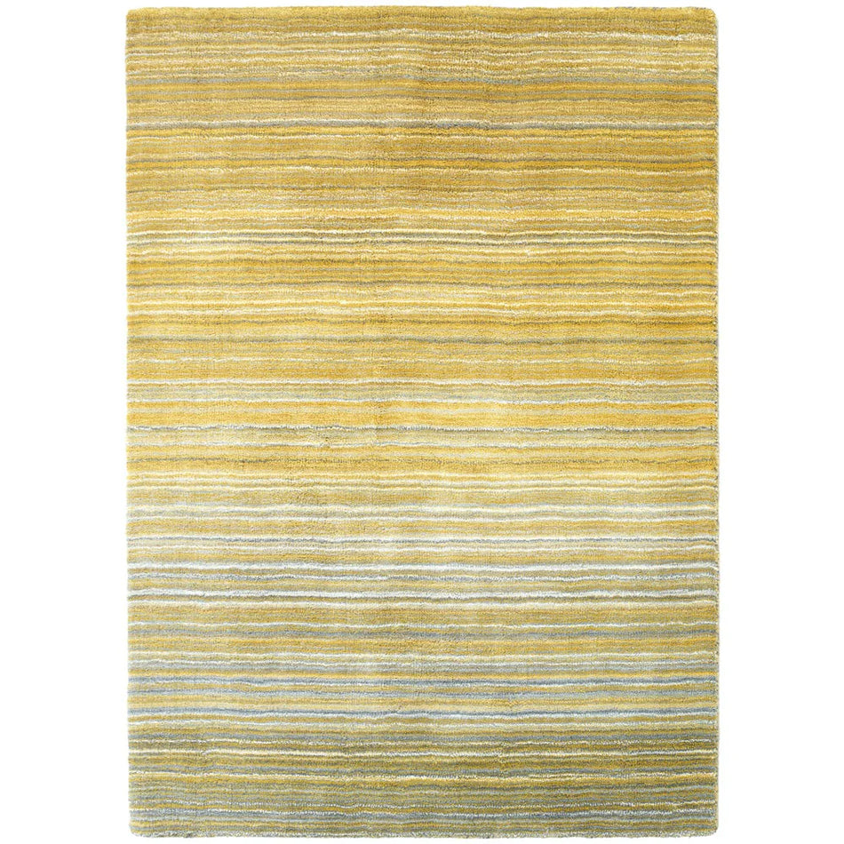 Hug Rug origins Fine Stripes Ochre rug in wool – front view
