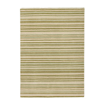 origins Fine Stripes Green wool rug – front view