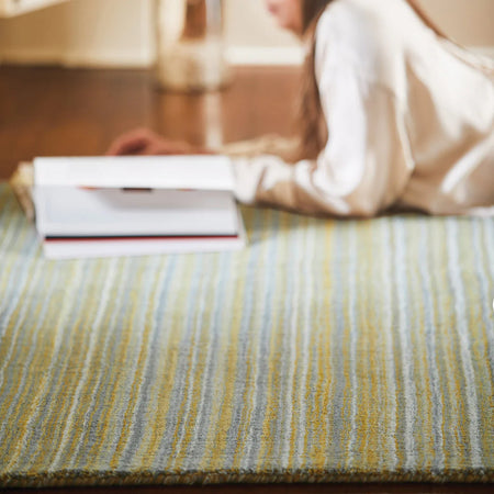 Premium wool rug in ochre – perfect for modern homes
