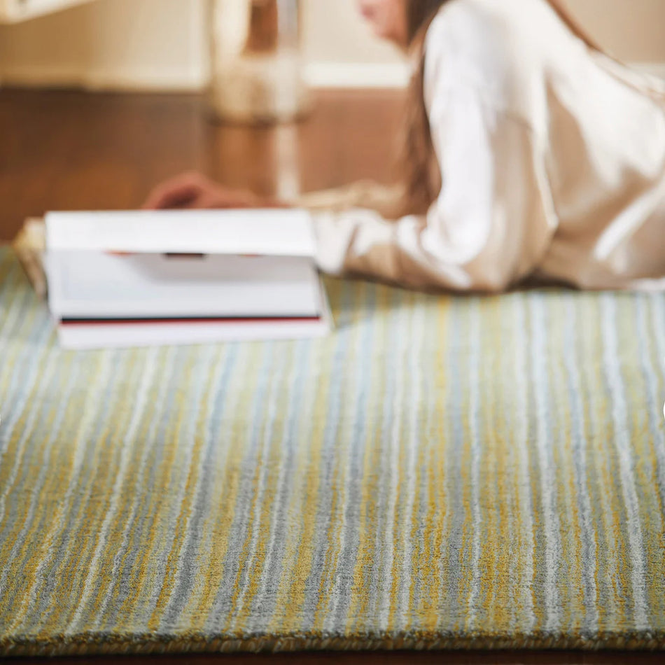 Premium wool rug in ochre – perfect for modern homes