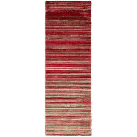 Origins Striped red and beige runner on a white background
