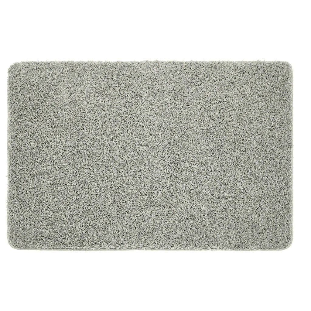 Grey textured doormat on a white background